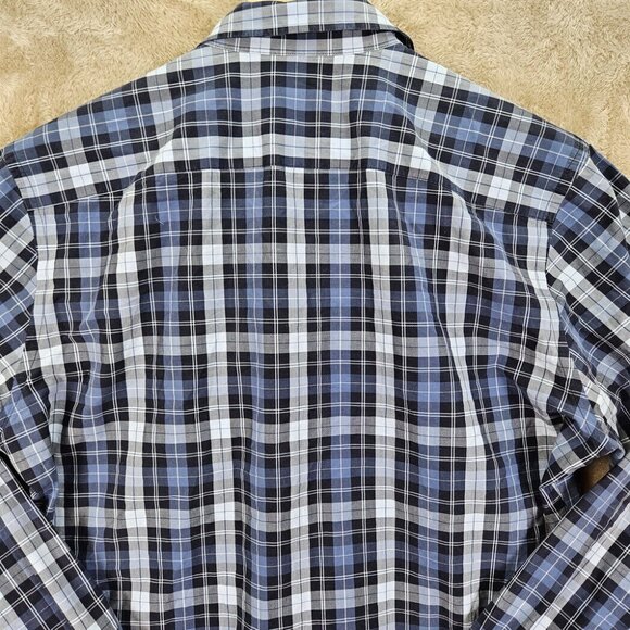 Brooks Brothers Button-Down Shirt Mens Sz L Blue Check Plaid Oxford Long Sleeve - Picture 9 of 10